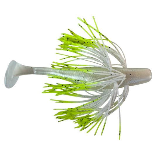 Rattl'n Sowbelly 3.5" - Pearl - White Chartreuse Tip